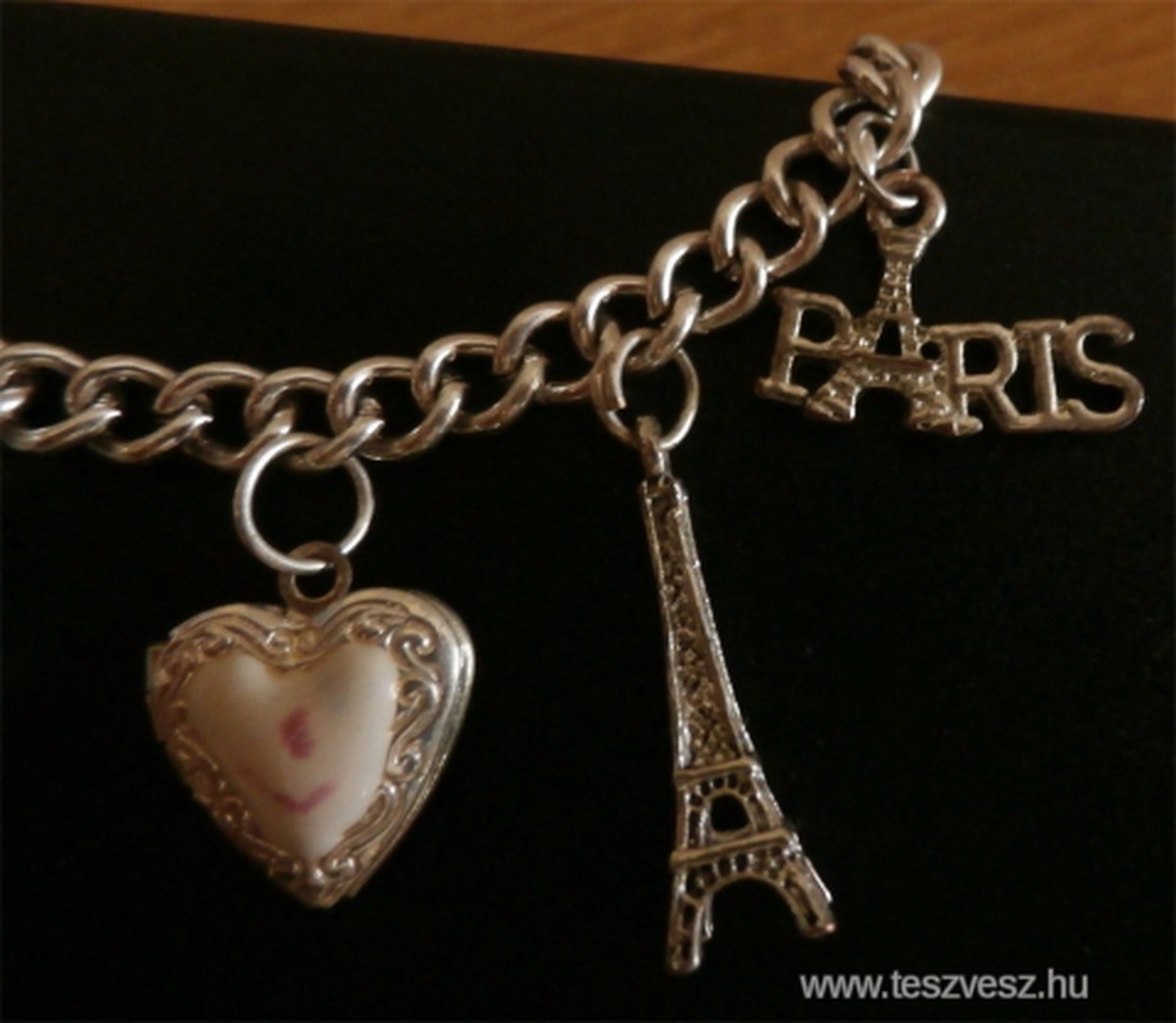 Csajos bizsu karkötő charmokkal PÁRIZS stílusában -  - Meska.hu