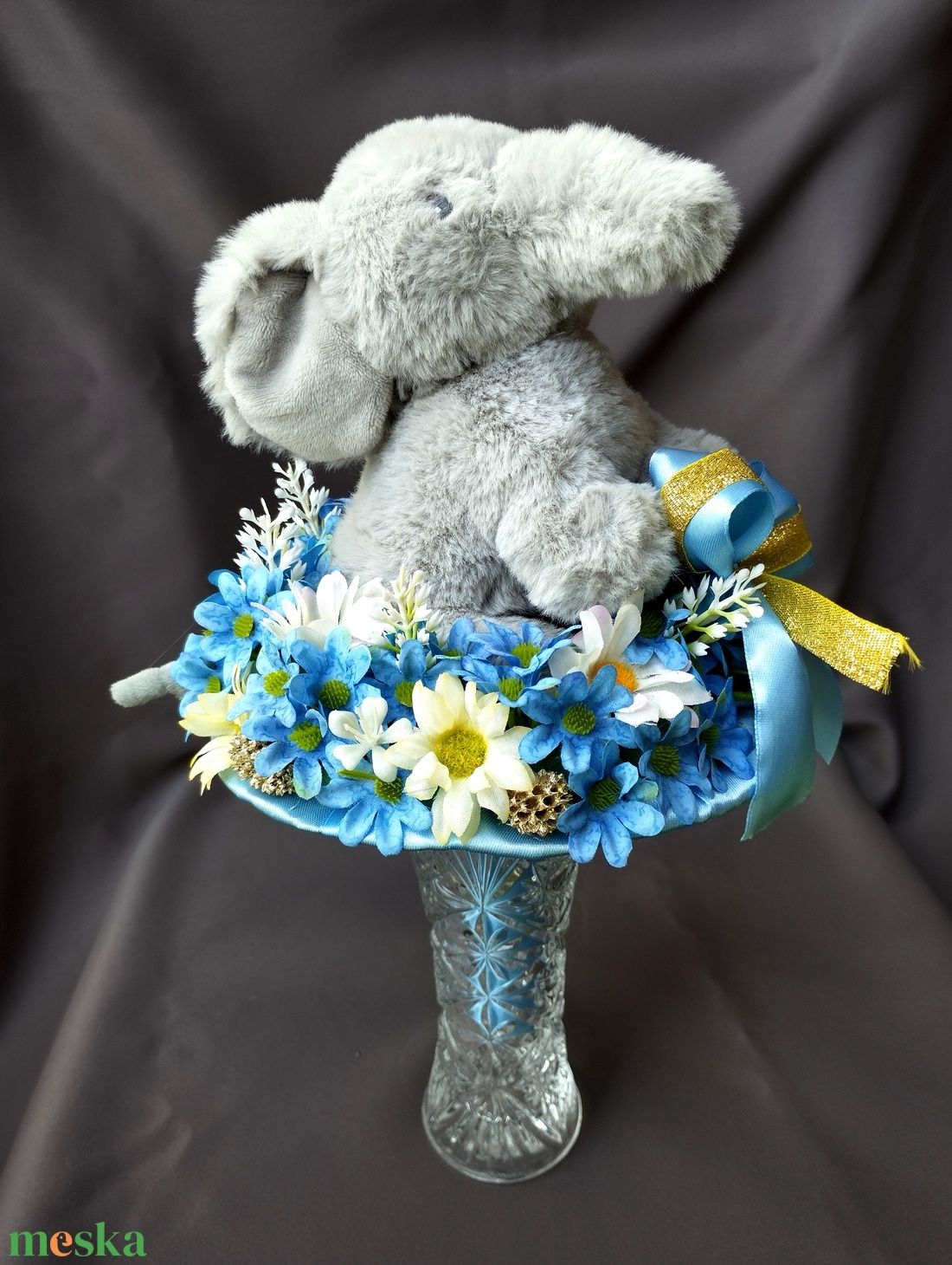 Saját készítésű egyedi óvodai elefántos ballagási csokor, örök csokor - otthon & életmód - dekoráció - virágdísz és tartó - csokor & virágdísz - Meska.hu