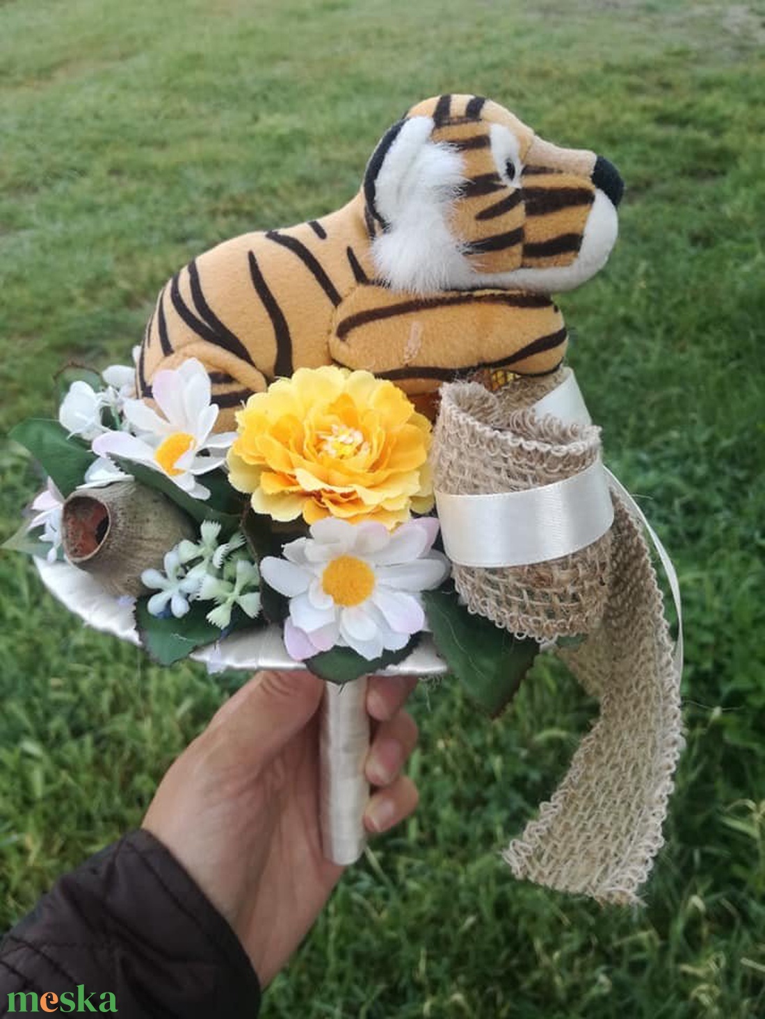 Saját készítésű egyedi tigrises óvodai ballagási csokor, örök csokor - otthon & életmód - dekoráció - virágdísz és tartó - csokor & virágdísz - Meska.hu