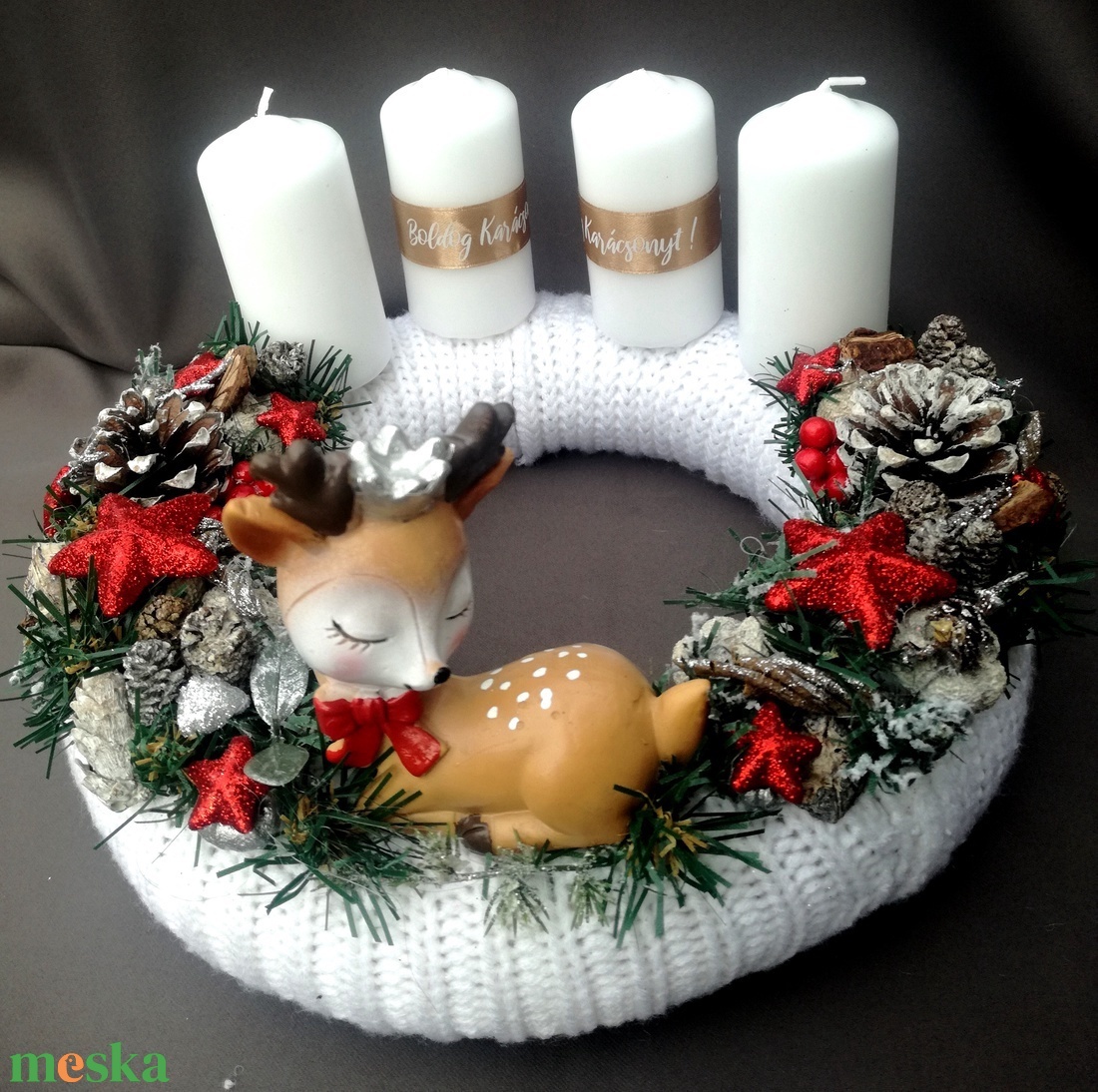 Egyedi Kézműves őzikés adventi koszorú - karácsony - adventi díszek - adventi koszorú - Meska.hu Egyedi Kézműves őzikés adventi koszorú - karácsony - adventi díszek - adventi koszorú - Meska.hu