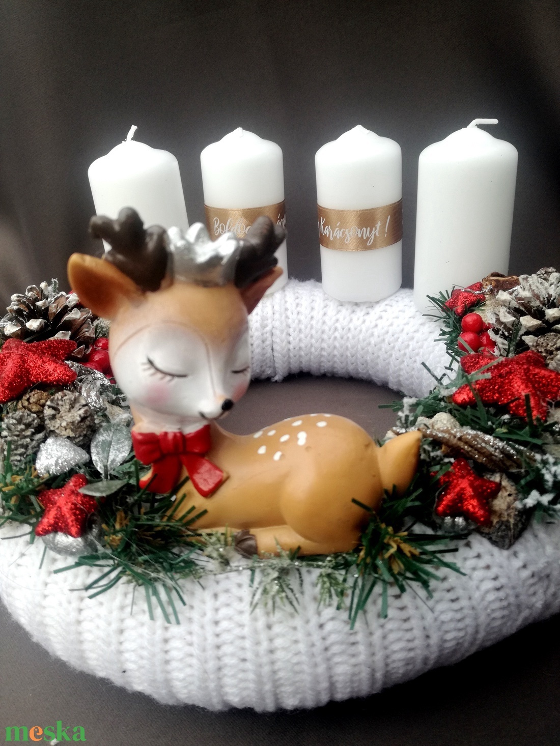 Egyedi Kézműves őzikés adventi koszorú - karácsony - adventi díszek - adventi koszorú - Meska.hu Egyedi Kézműves őzikés adventi koszorú - karácsony - adventi díszek - adventi koszorú - Meska.hu