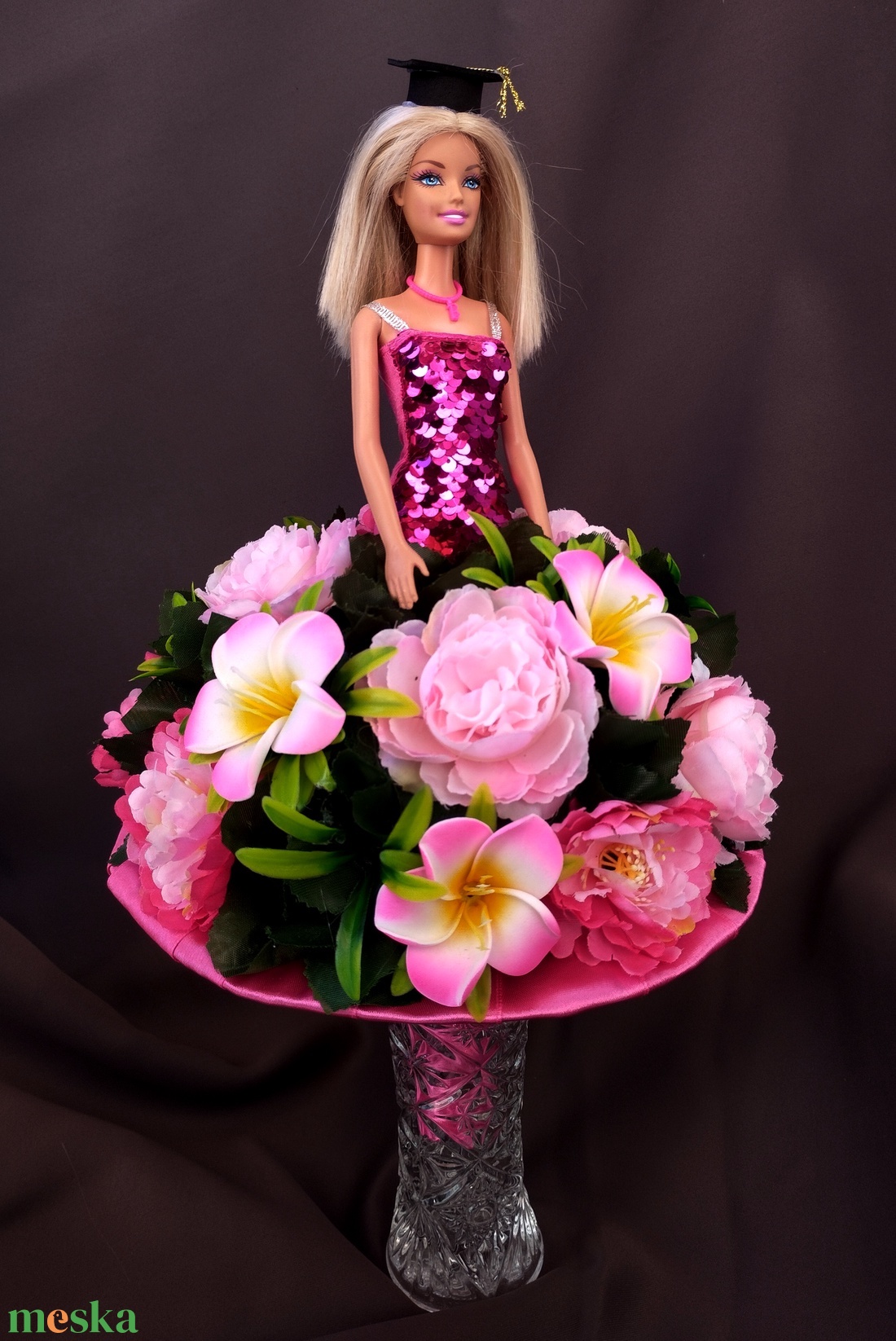 Barbie ballagási csokor, örök csokor - otthon & életmód - dekoráció - virágdísz és tartó - csokor & virágdísz - Meska.hu