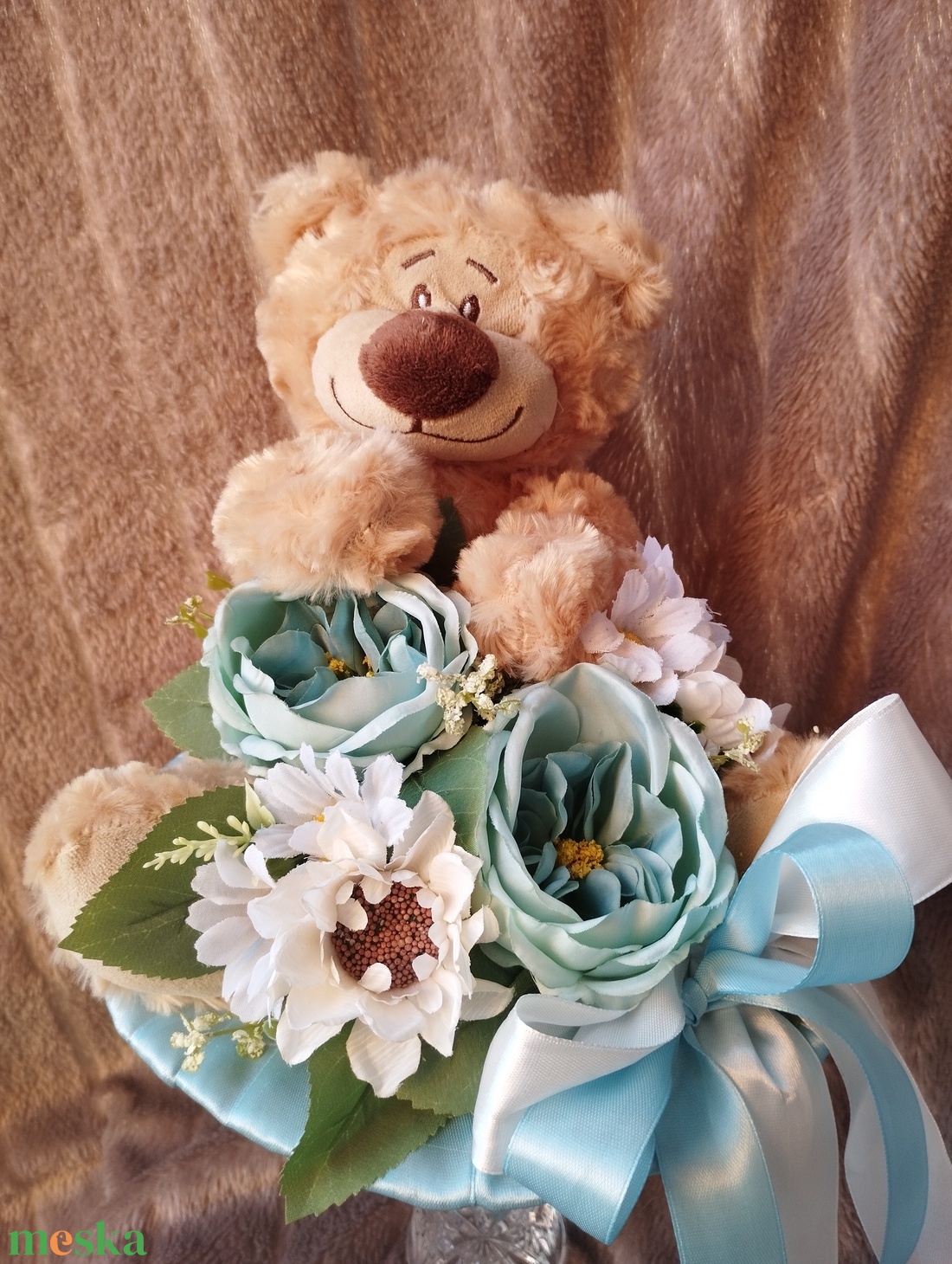 Egyedi macis ballagási csokor - otthon & életmód - dekoráció - virágdísz és tartó - csokor & virágdísz - Meska.hu