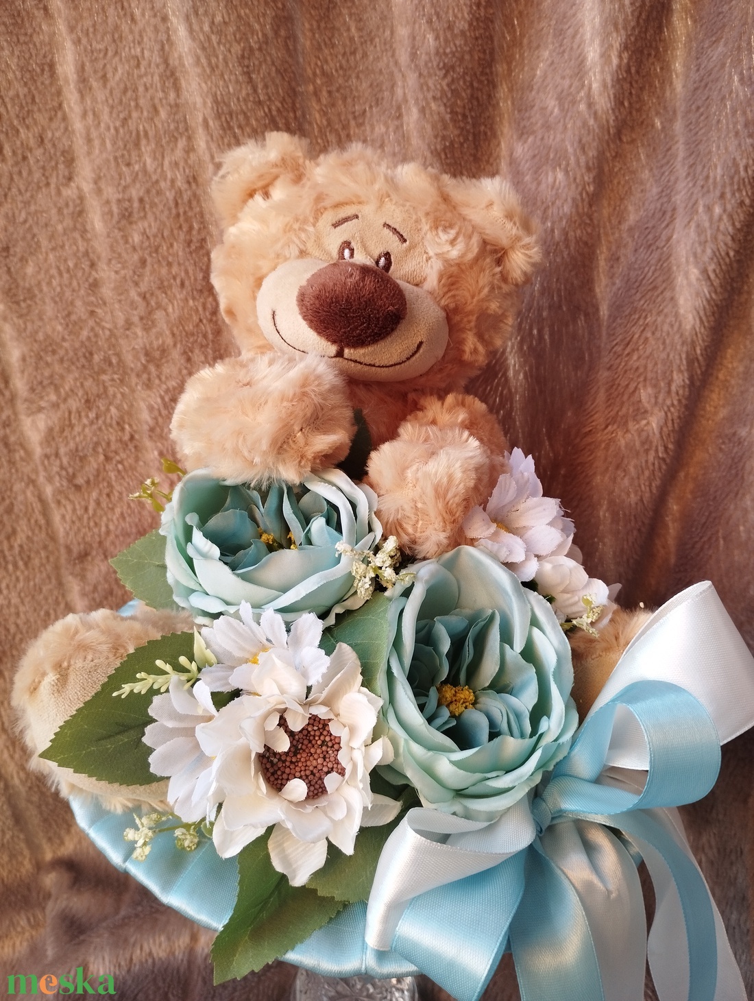 Egyedi macis ballagási csokor - otthon & életmód - dekoráció - virágdísz és tartó - csokor & virágdísz - Meska.hu