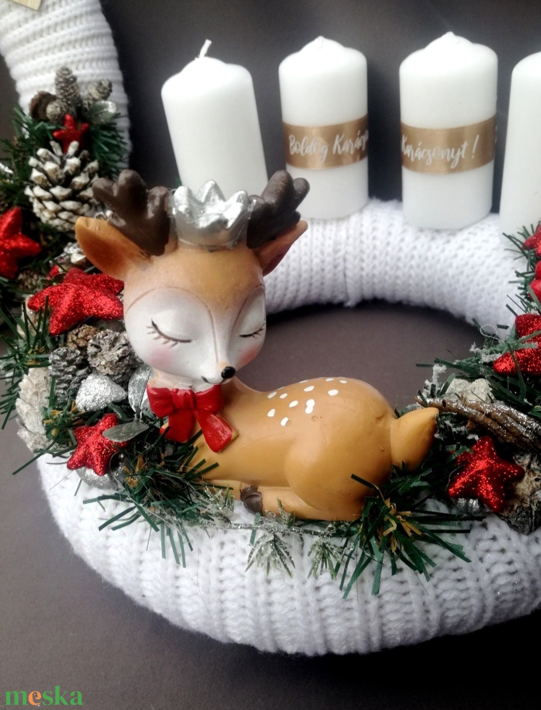 Egyedi Kézműves őzikés adventi koszorú - karácsony - adventi díszek - adventi koszorú - Meska.hu Egyedi Kézműves őzikés adventi koszorú - karácsony - adventi díszek - adventi koszorú - Meska.hu
