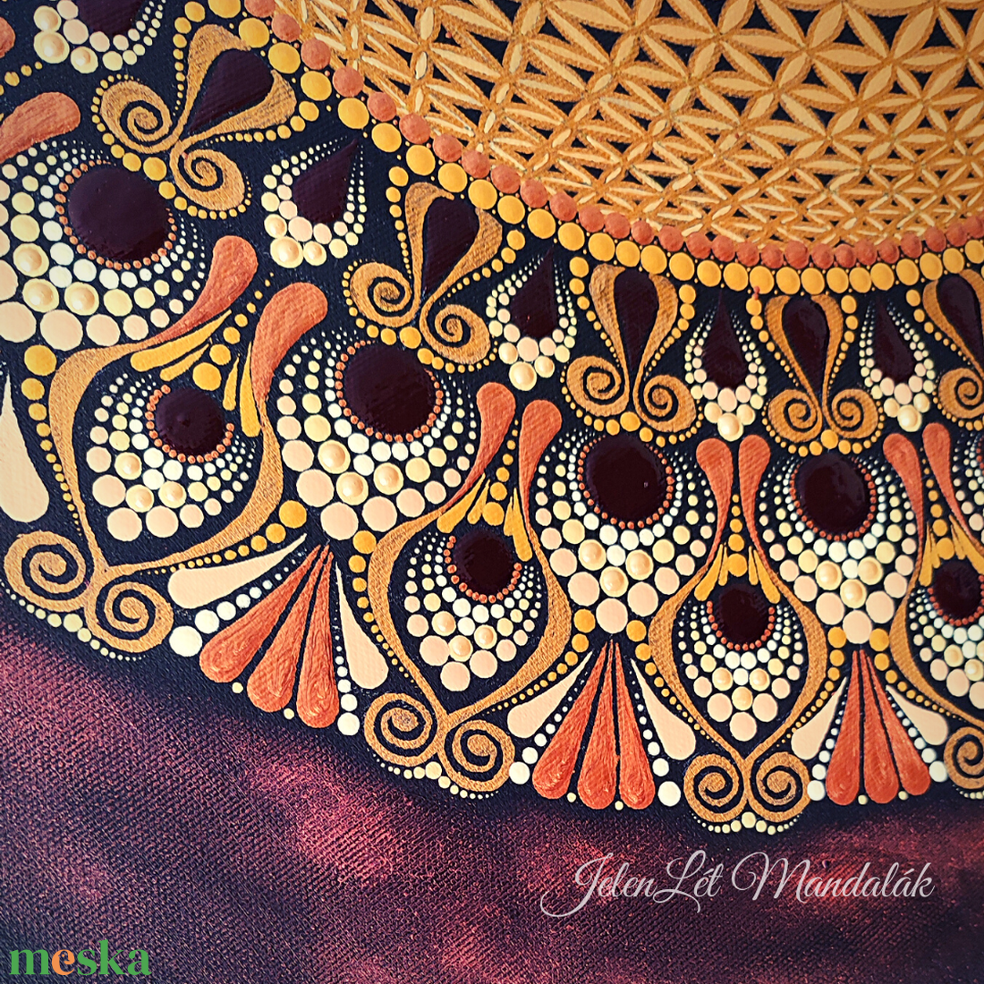 3D-s Élet Virága egyedi kézzel festett 60x60 cm-es pontozott mandala akril vászonkép, spirituális ajándék - otthon & életmód - dekoráció - spiritualitás - mandala - Meska.hu 3D-s Élet Virága egyedi kézzel festett 60x60 cm-es pontozott mandala akril vászonkép, spirituális ajándék - otthon & életmód - dekoráció - spiritualitás - mandala - Meska.hu