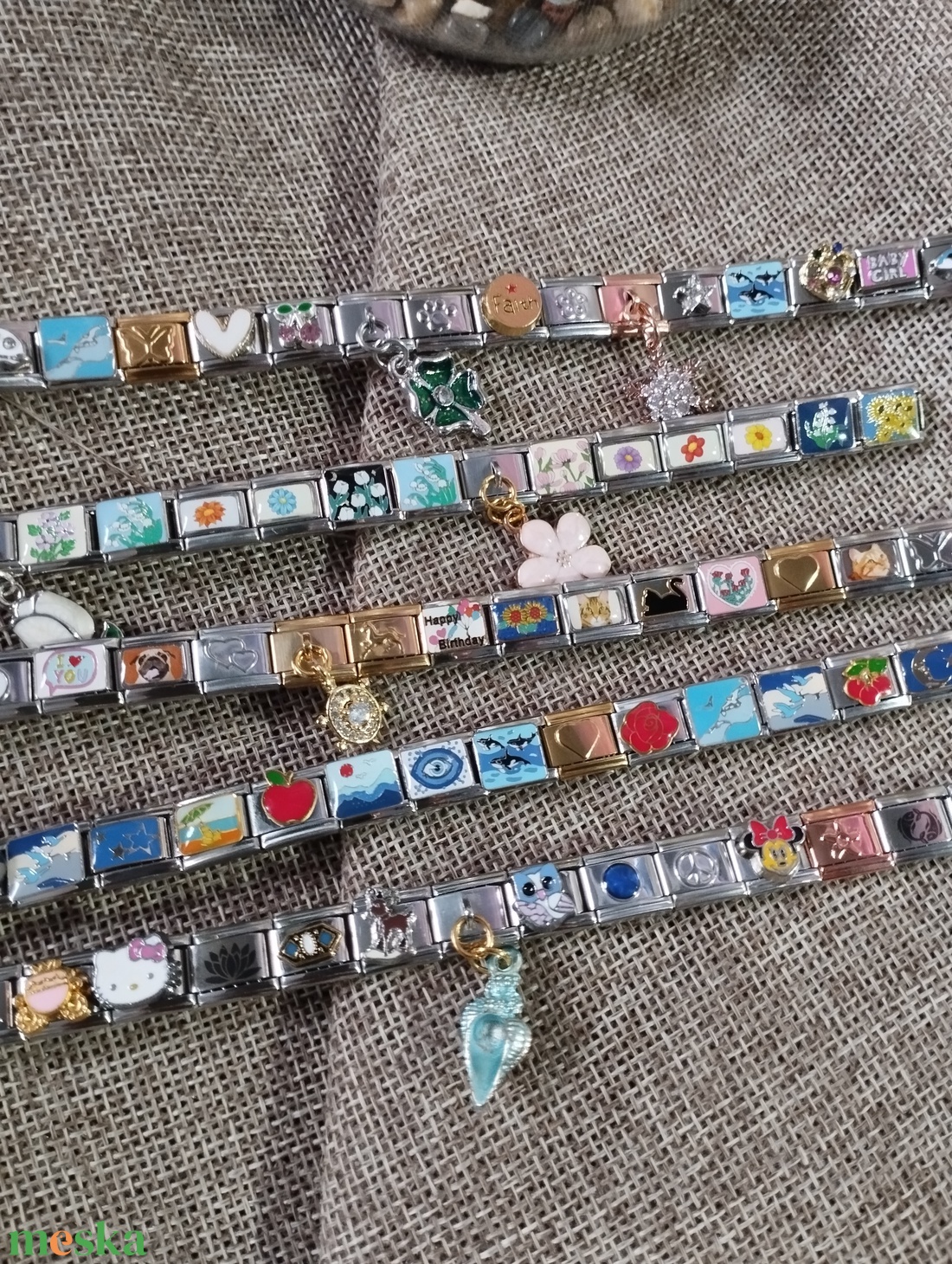 Ezüst Olasz Charms alapkarkötő - ékszer - karkötő - charm karkötő - Meska.hu