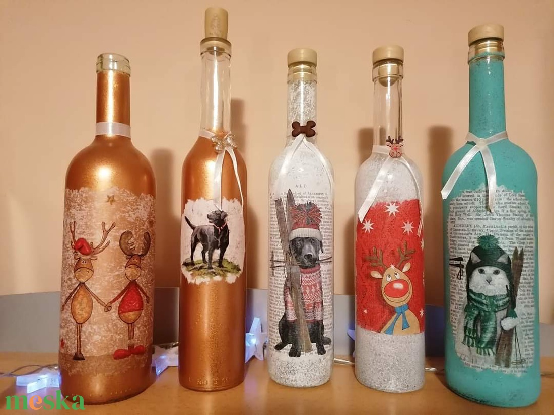 Festett boros üvegek  - otthon & életmód - konyhafelszerelés, tálalás - tálalás - boros poharak, szettek - Meska.hu