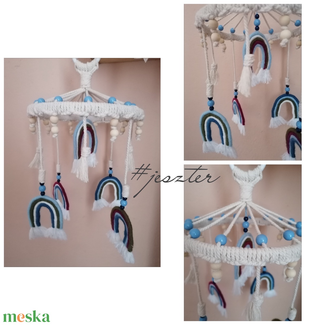 Kiságy fölé szivárvány forgó  - játék & sport - 3 éves kor alattiaknak - kiságyforgó - Meska.hu