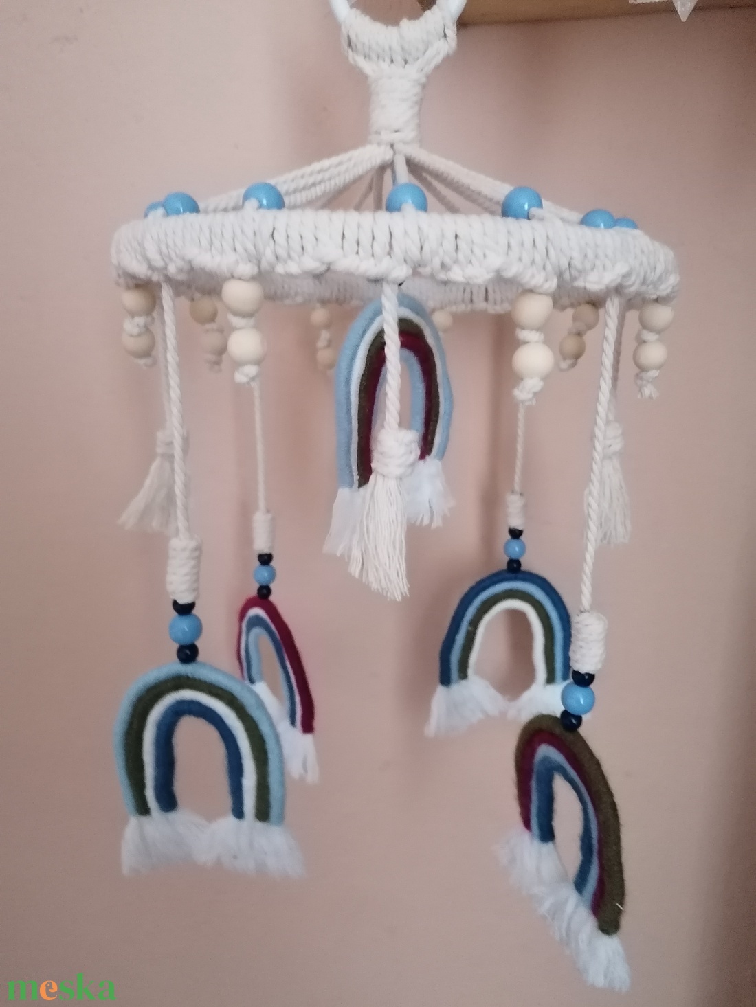 Kiságy fölé szivárvány forgó  - játék & sport - 3 éves kor alattiaknak - kiságyforgó - Meska.hu