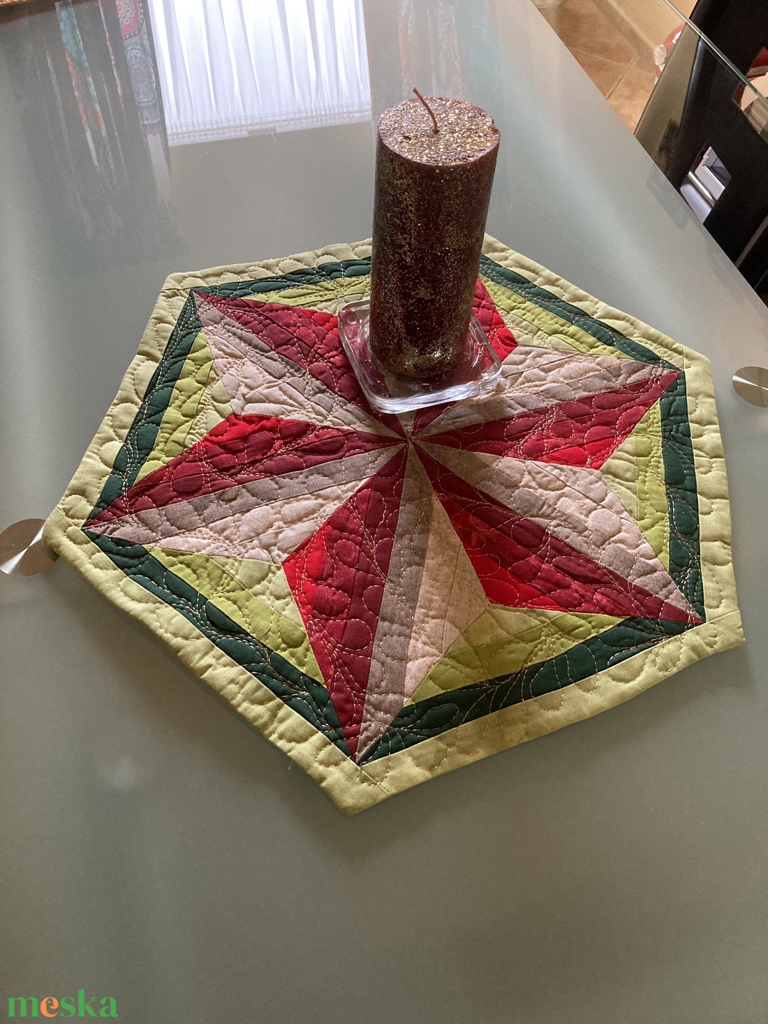 Asztalközép, terítő - karácsony - karácsonyi lakásdekoráció - karácsonyi lakásdíszek - Meska.hu