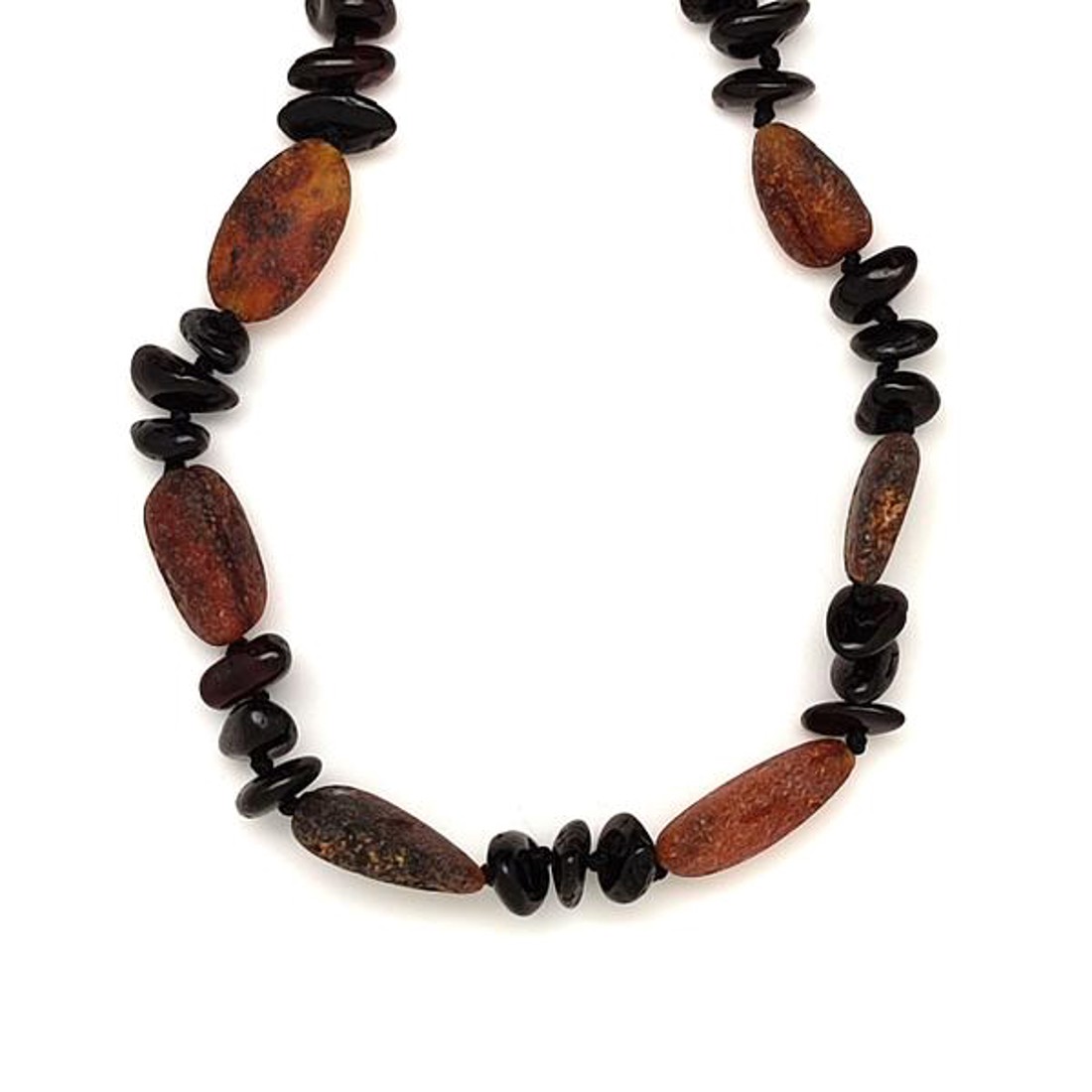 Borostyán sötét barna matt splitter nyaklánc 50cm - kellékek & szerszámok - ásvány alapanyag - splitter - Meska.hu