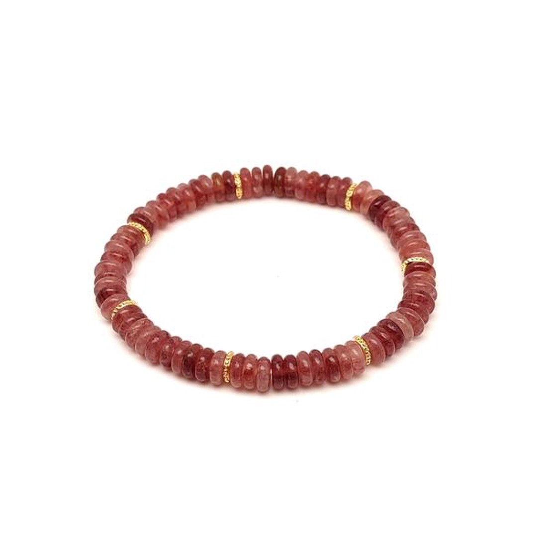 Eperkvarc korong karkötő köztessel 6x2mm - ékszer - karkötő - ásványkarkötő - Meska.hu Eperkvarc korong karkötő köztessel 6x2mm - ékszer - karkötő - ásványkarkötő - Meska.hu