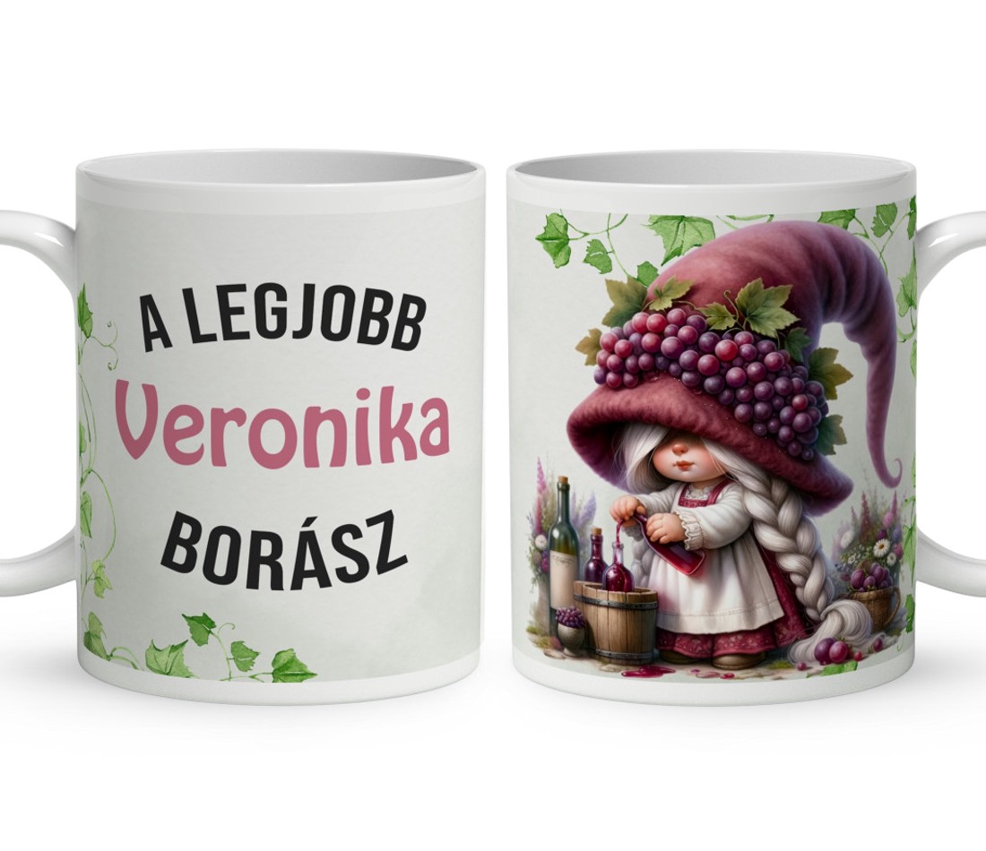 Névvel kérhető - A legjobb borász manólány mintás bögre - otthon & életmód - konyhafelszerelés, tálalás - tálalás - bögre & csésze - Meska.hu