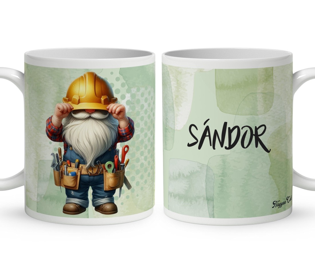 Névvel kérhető - Építész Ezermester manó mintás bögre - otthon & életmód - konyhafelszerelés, tálalás - tálalás - bögre & csésze - Meska.hu