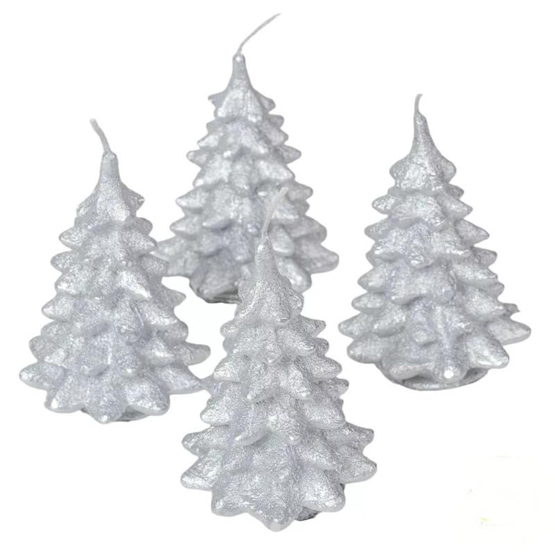 Fenyő gyertya 65x100 mm - metál ezüst szett - kellékek & szerszámok - dekorációs kellékek - dekorációs gyertya - Meska.hu