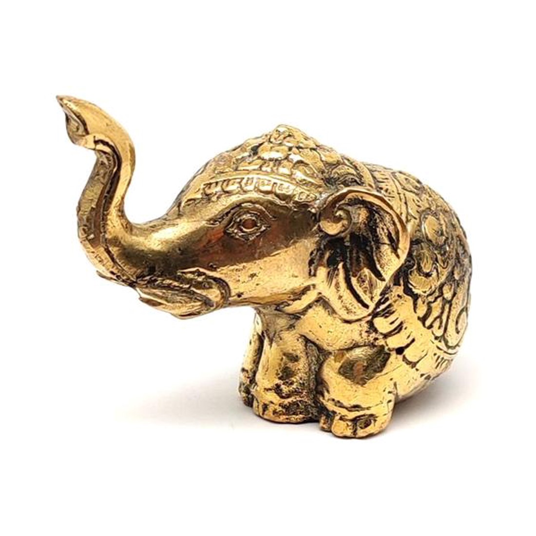 Réz figura elefánt ülő arany 7x7cm - otthon & életmód - dekoráció - spiritualitás - Meska.hu