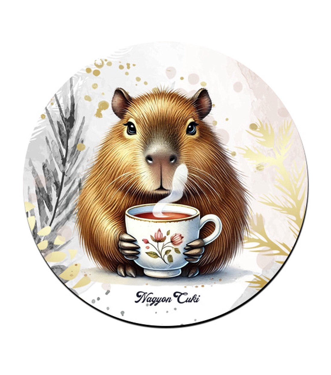 Kávézó capybara mintás pohár alátét -  - Meska.hu