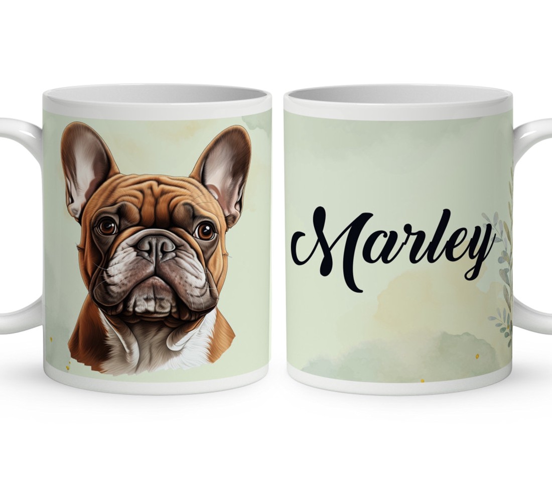 Névvel kérhető - Barna francia bulldog portré mintás bögre - otthon & életmód - konyhafelszerelés, tálalás - tálalás - bögre & csésze - Meska.hu