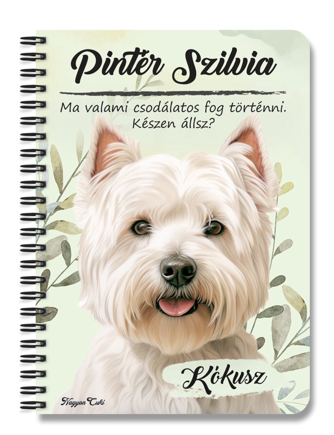 Személyre szabható - Westie portré mintás A6-os füzet - otthon & életmód - papír, írószer - jegyzetfüzet & napló - Meska.hu