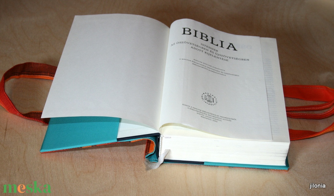Biblia borító füllel  - otthon & életmód - papír, írószer - könyv- és füzetborító - Meska.hu