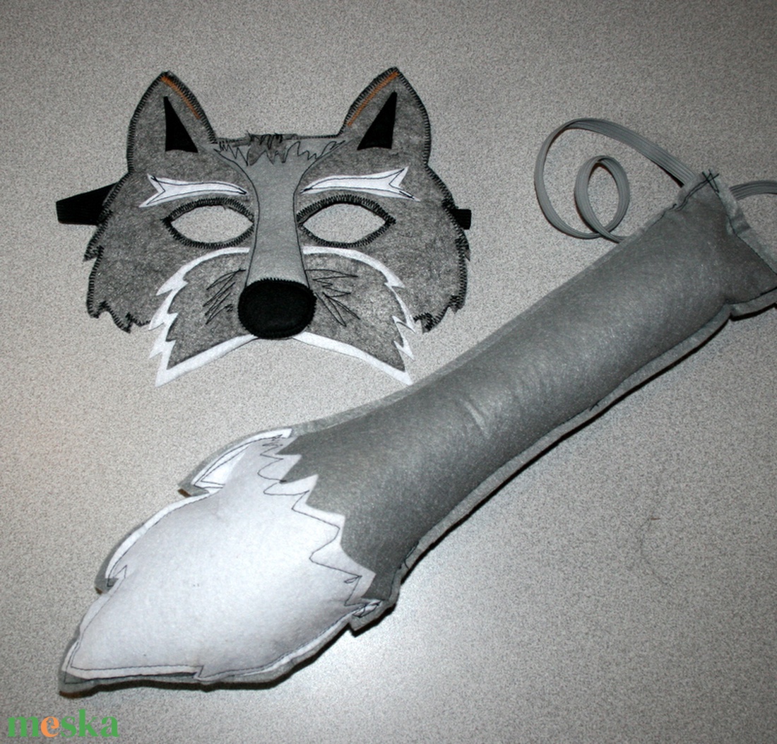 Farkas jelmez álarc+farok - ruha & divat - jelmez & álarc - jelmez - Meska.hu