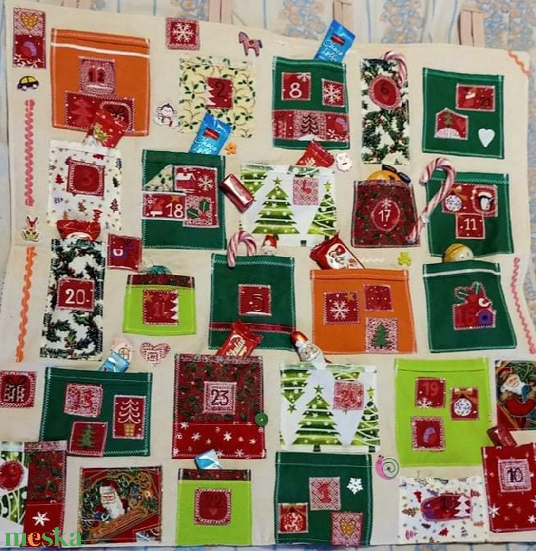 Textil zsebes adventi naptár - karácsony - adventi díszek - adventi naptár - Meska.hu Textil zsebes adventi naptár - karácsony - adventi díszek - adventi naptár - Meska.hu