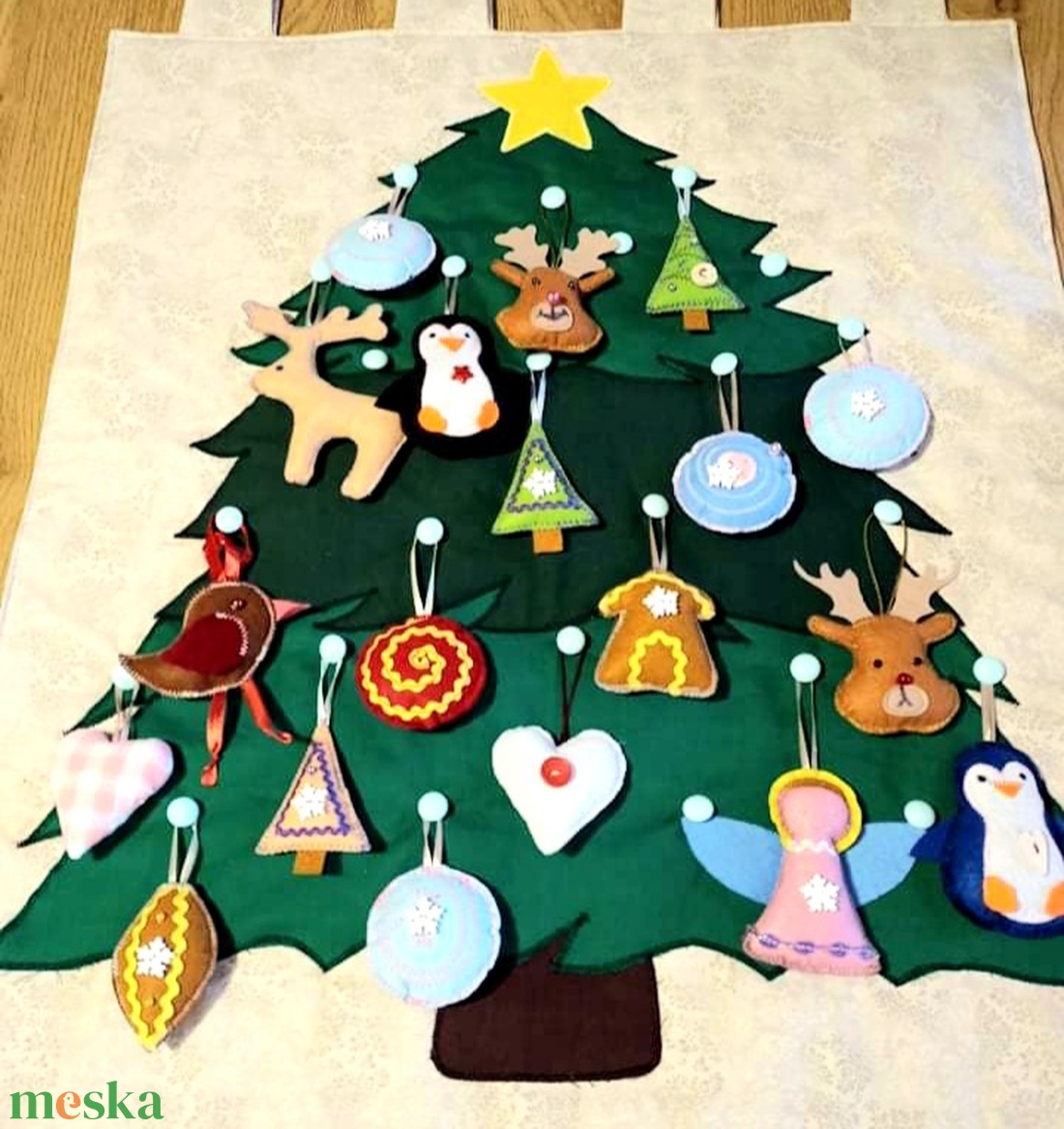 Karácsonyfa textilkép díszekkel - karácsony - adventi díszek - adventi naptár - Meska.hu Karácsonyfa textilkép díszekkel - karácsony - adventi díszek - adventi naptár - Meska.hu