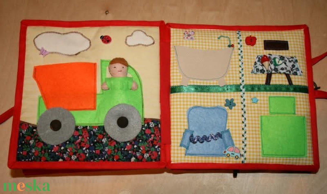 Járműves  -  textil foglalkoztató lap  - játék & sport - textilkönyv & babakönyv - Meska.hu