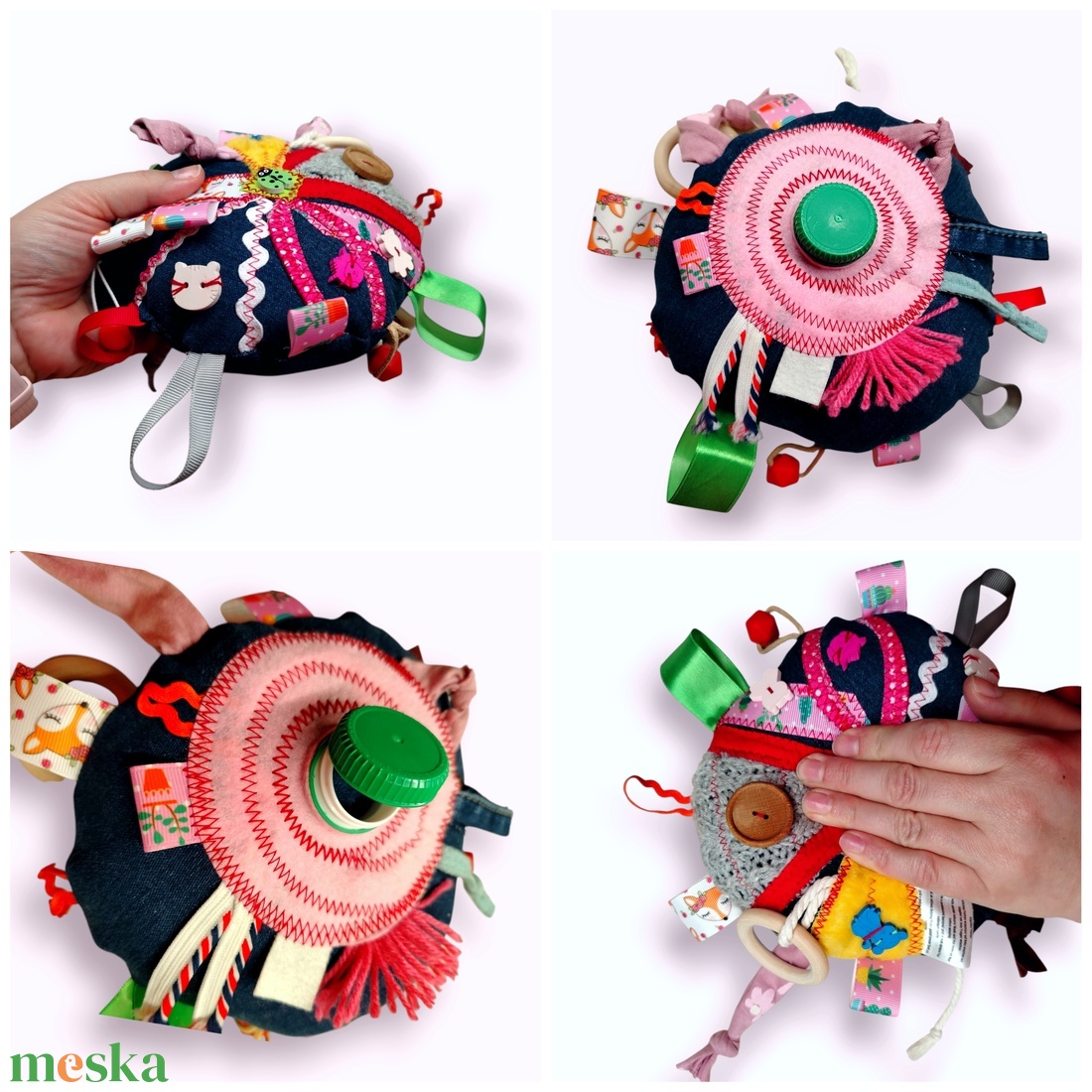 Színes birizga párnácska csörgő  - szépségápolás - egészségmegőrzési kellékek - meggymagpárna - Meska.hu