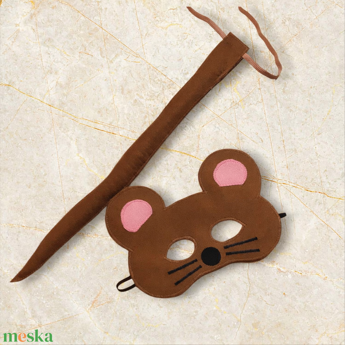 Egér álarc és farkinca filcből - ruha & divat - jelmez & álarc - álarc - Meska.hu