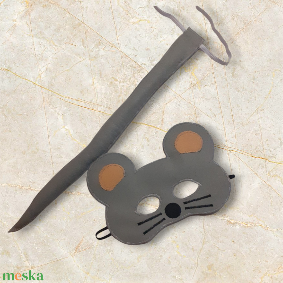 Egér álarc és farkinca filcből - ruha & divat - jelmez & álarc - álarc - Meska.hu