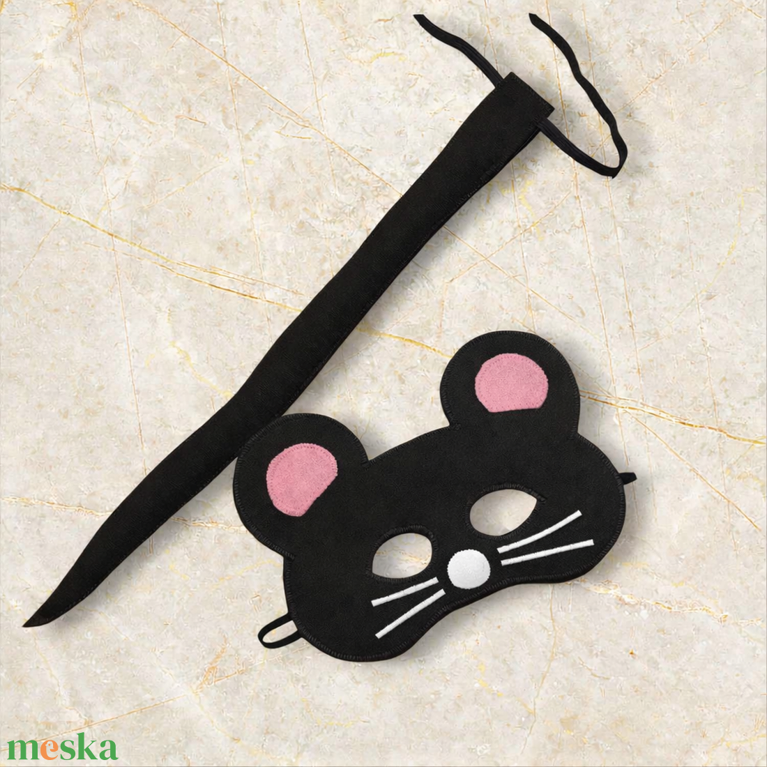 Egér álarc és farkinca filcből - ruha & divat - jelmez & álarc - álarc - Meska.hu