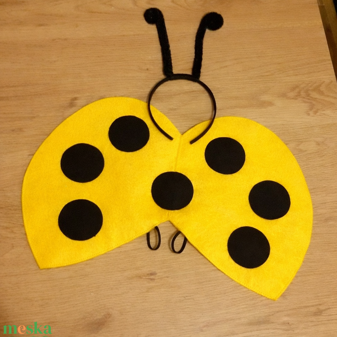 Sárga Katica szárny  filcből és csáp - ruha & divat - jelmez & álarc - jelmez - Meska.hu