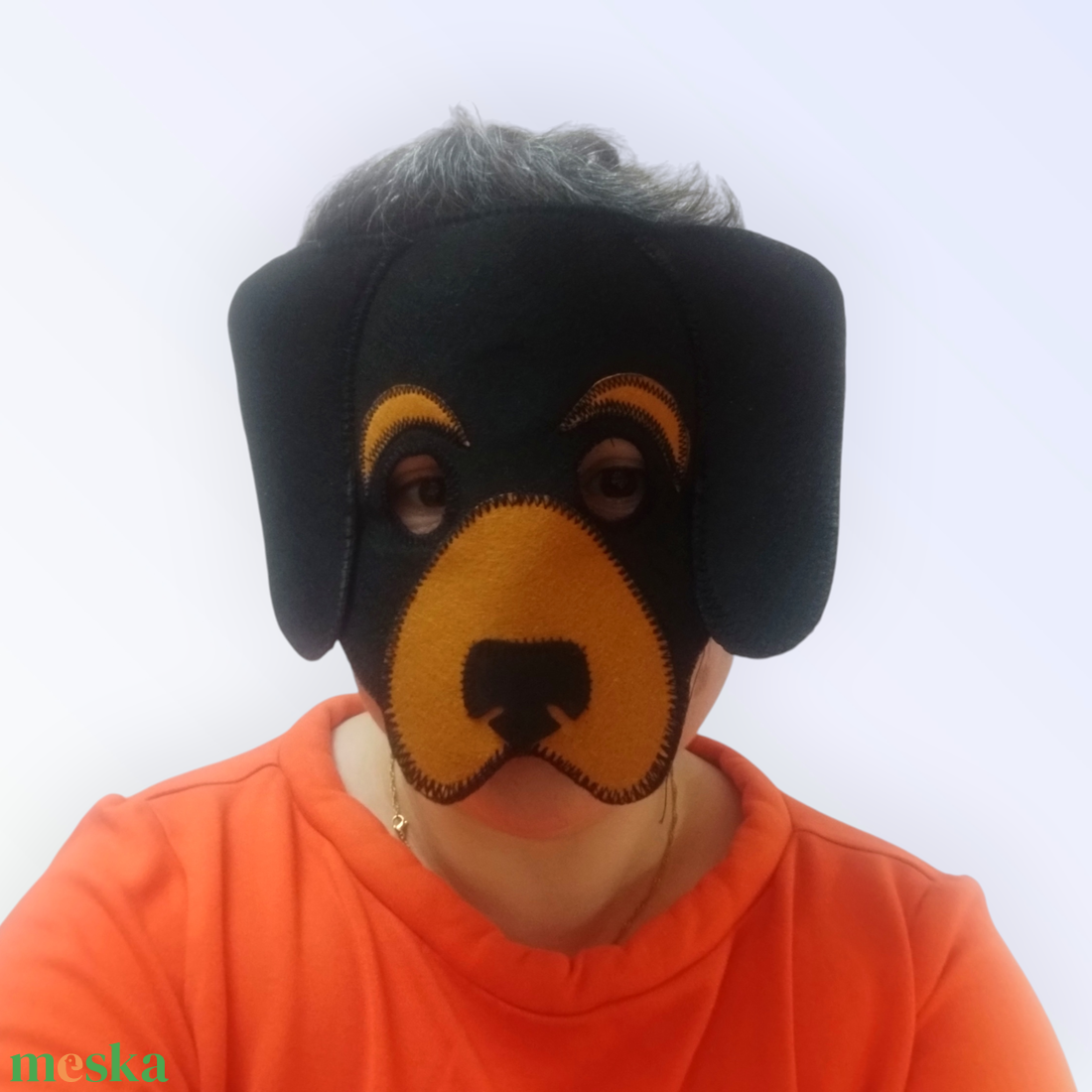 Tacskó kutyus álarc és farok filcből - ruha & divat - jelmez & álarc - álarc - Meska.hu