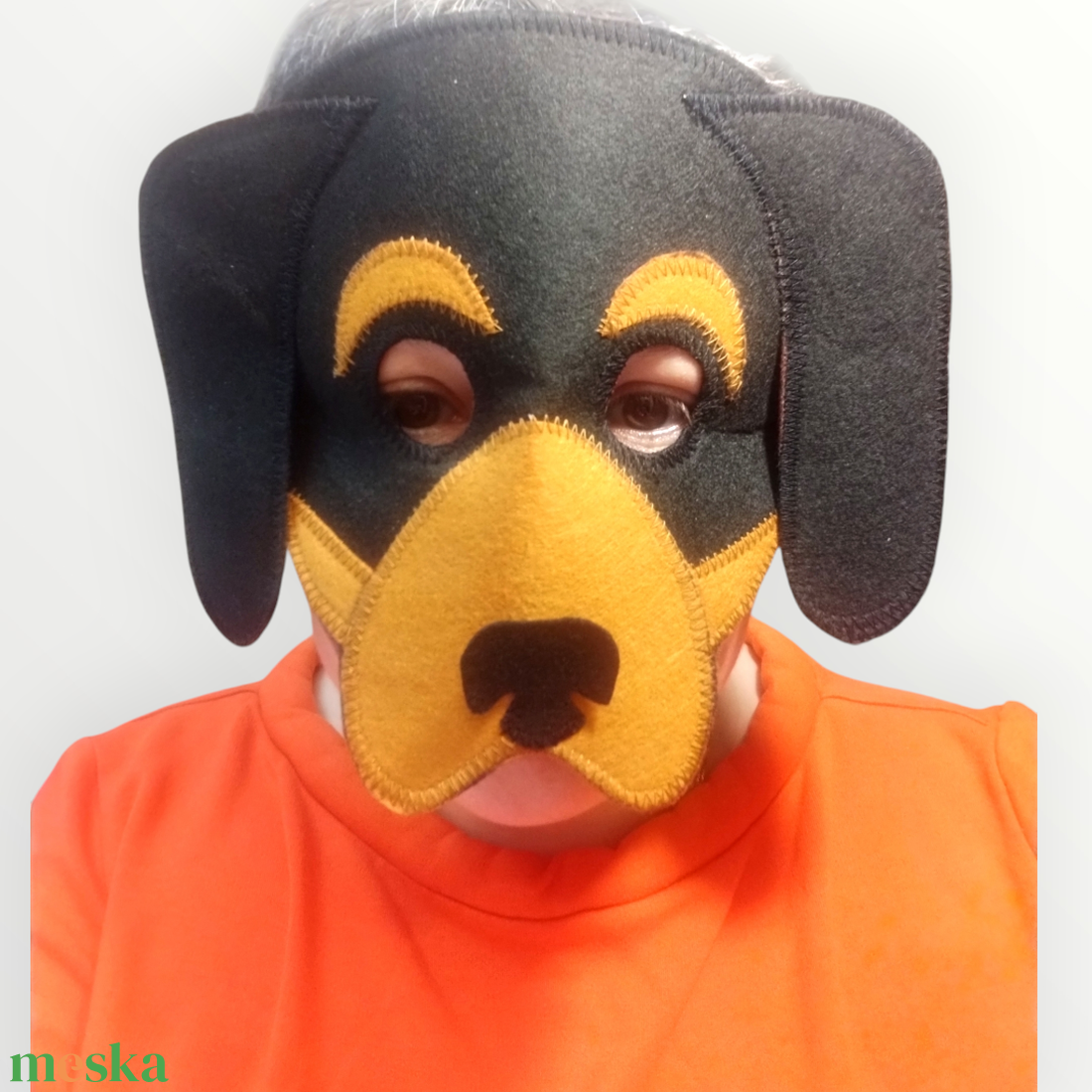 Tacskó rottweiler kutya álarc  filcből - ruha & divat - jelmez & álarc - álarc - Meska.hu