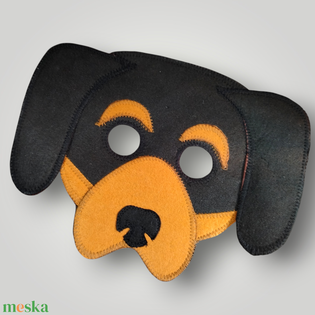 Tacskó rottweiler kutya álarc  filcből - ruha & divat - jelmez & álarc - álarc - Meska.hu