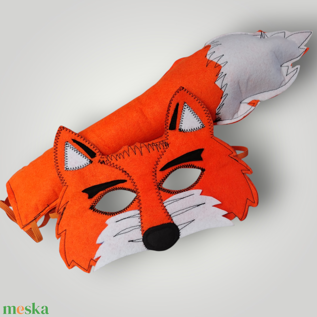 Róka álarc és farok  filcből - ruha & divat - jelmez & álarc - álarc - Meska.hu