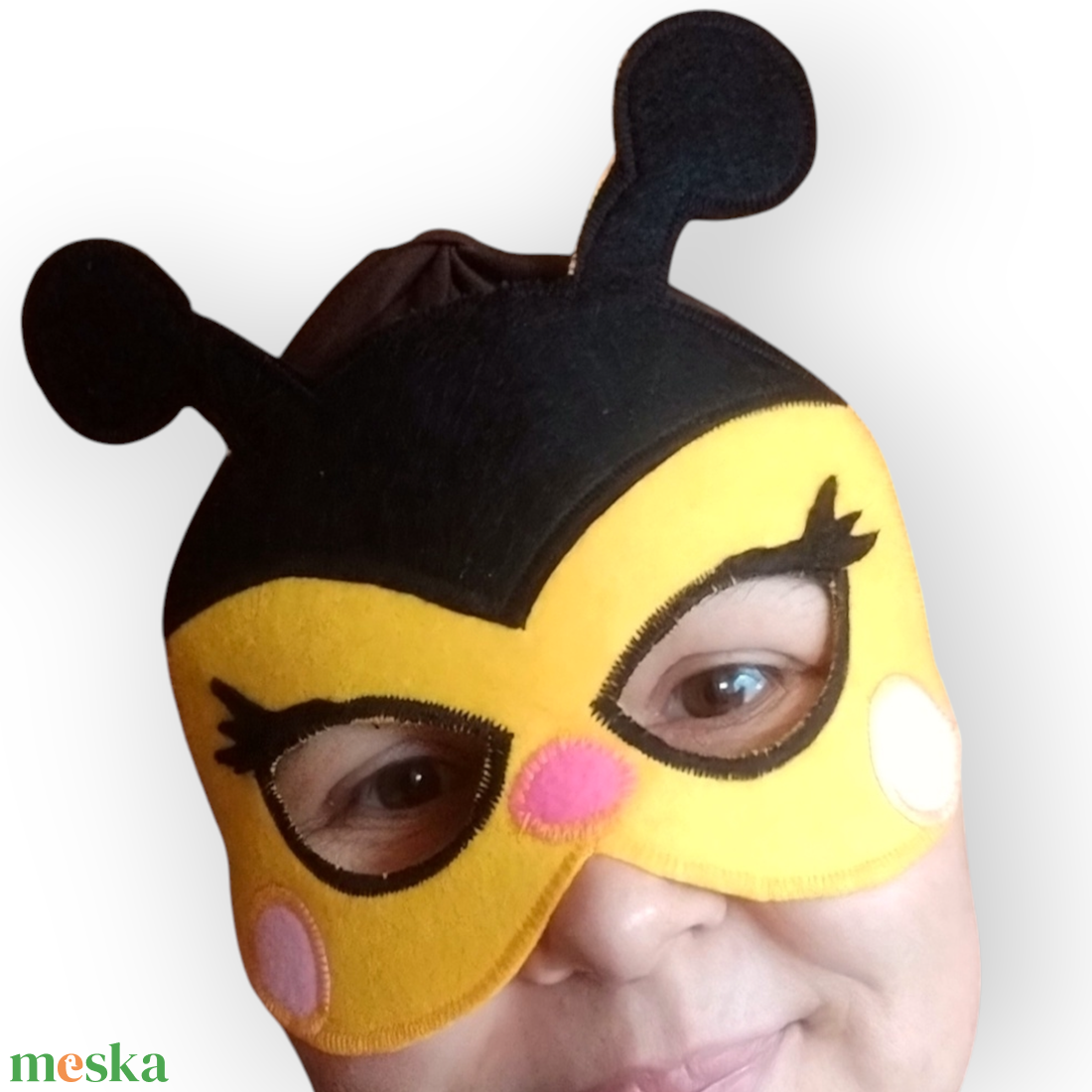 Méhecske álarc filcből - ruha & divat - jelmez & álarc - álarc - Meska.hu