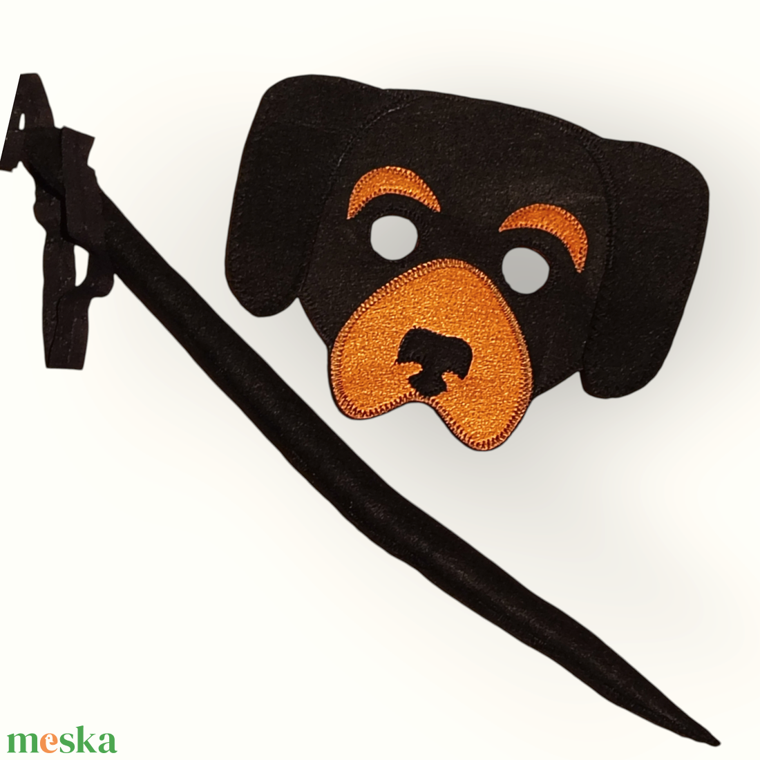 Tacskó kutyus álarc és farok filcből - ruha & divat - jelmez & álarc - álarc - Meska.hu