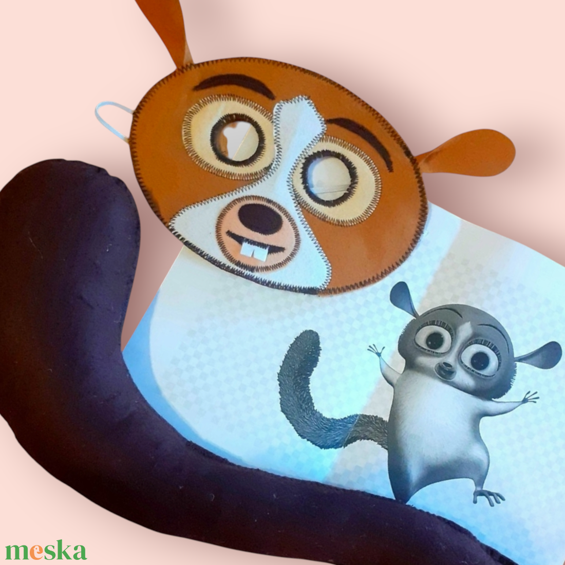 Madagaszkár Mókus jelmez álarc+farok - ruha & divat - jelmez & álarc - jelmez - Meska.hu