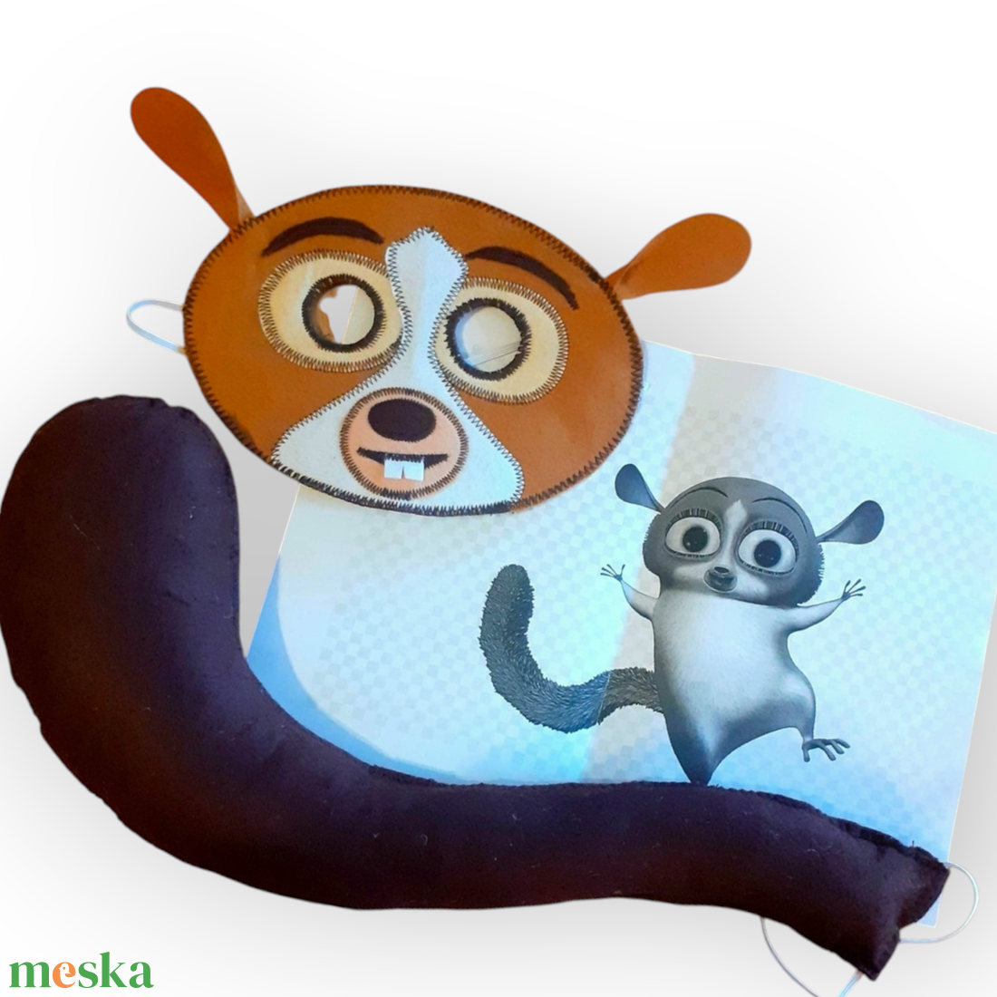 Madagaszkár Mókus jelmez álarc+farok - ruha & divat - jelmez & álarc - jelmez - Meska.hu