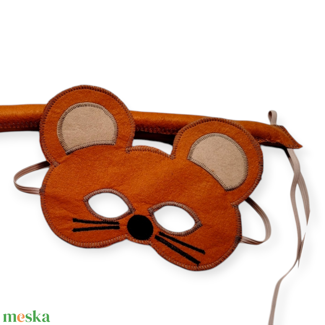Jerry Egér álarc és farkinca filcből - ruha & divat - jelmez & álarc - álarc - Meska.hu