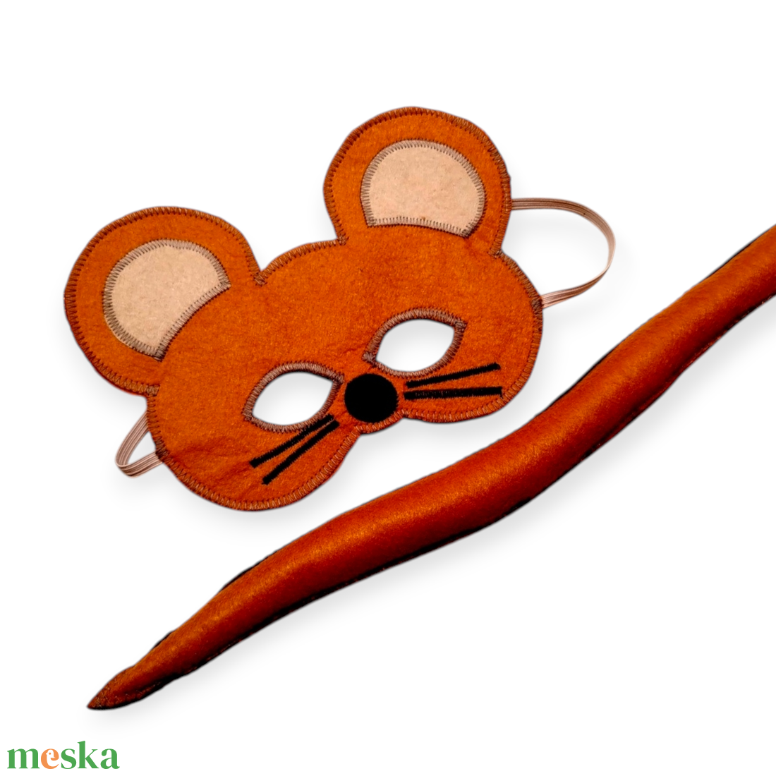 Jerry Egér álarc és farkinca filcből - ruha & divat - jelmez & álarc - álarc - Meska.hu