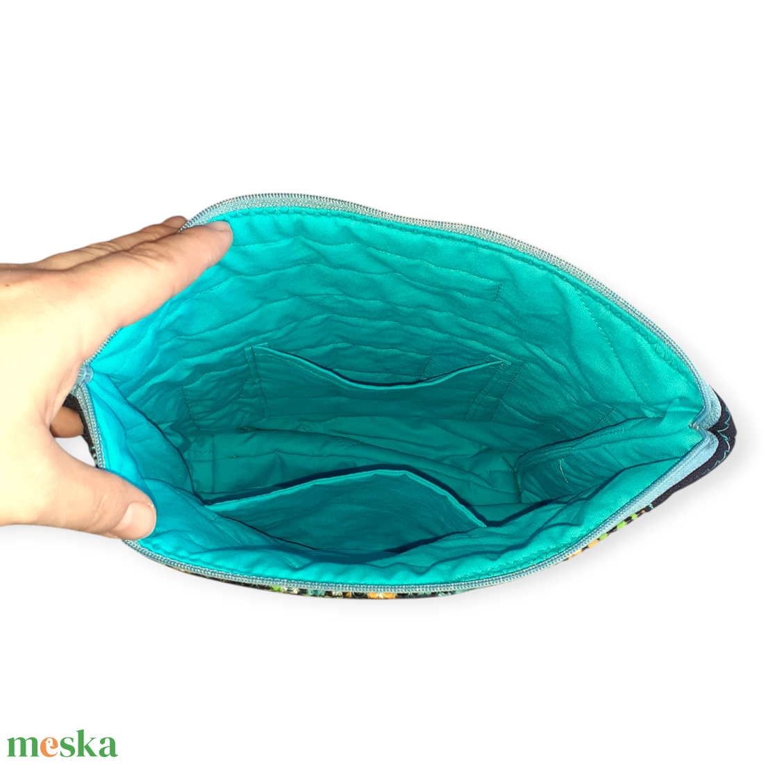 Díszes türkisz farmer utazó neszeszer - táska & tok - neszesszer - Meska.hu