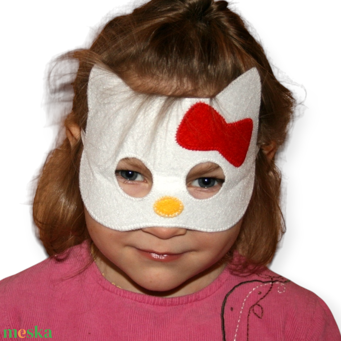 Helo Kittty  álarc filcből - ruha & divat - jelmez & álarc - álarc - Meska.hu