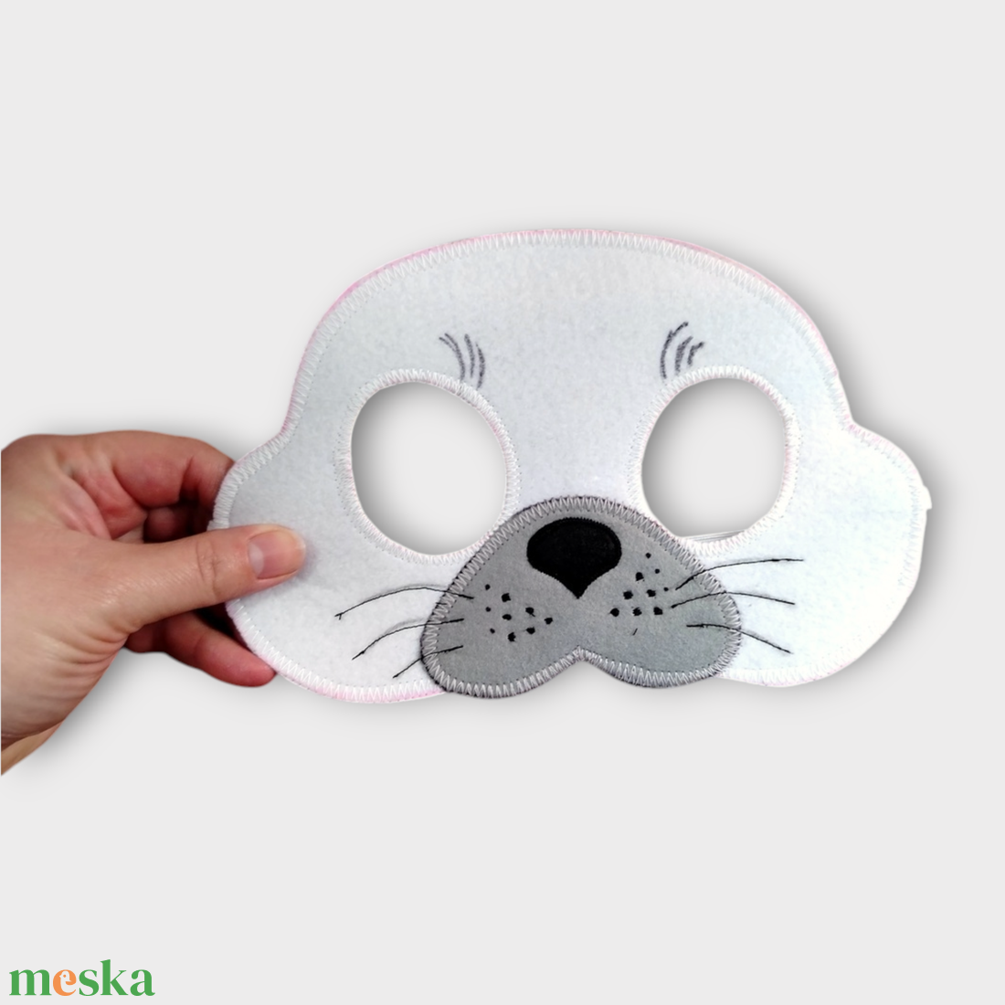 Fehér Fóka felnőtt álarc - ruha & divat - jelmez & álarc - jelmez - Meska.hu