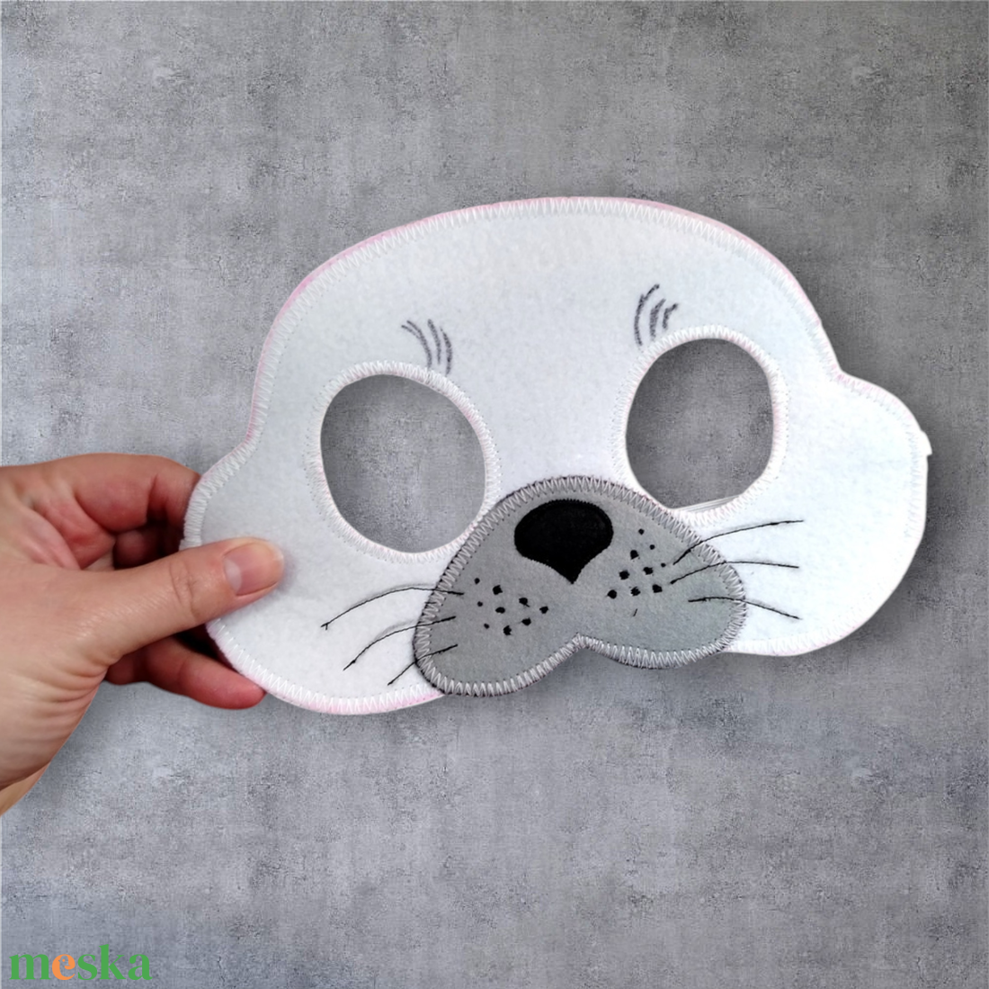 Fehér Fóka felnőtt álarc - ruha & divat - jelmez & álarc - jelmez - Meska.hu