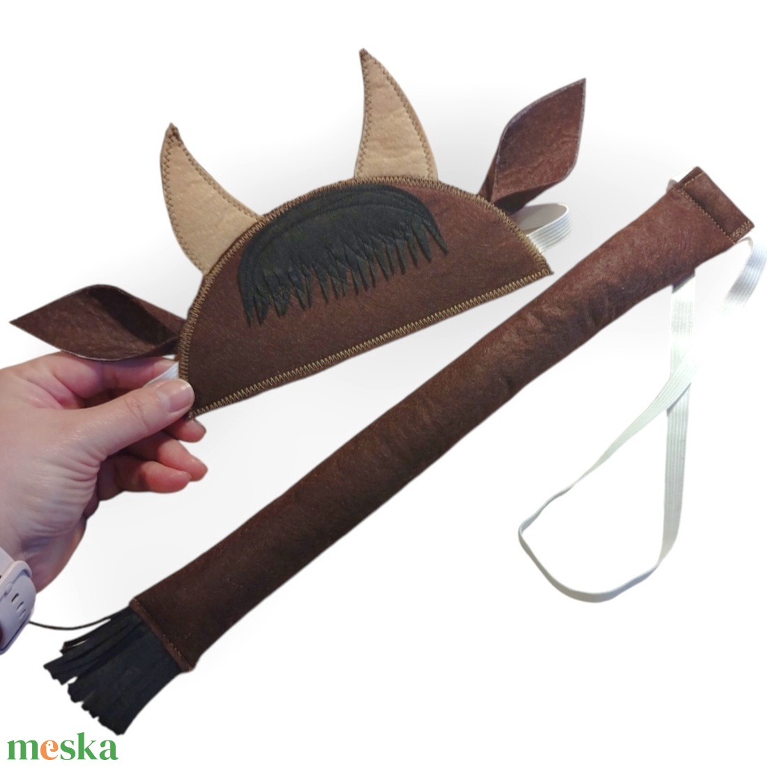 Bivaly fejpánt és farok  filcből - ruha & divat - jelmez & álarc - jelmez - Meska.hu