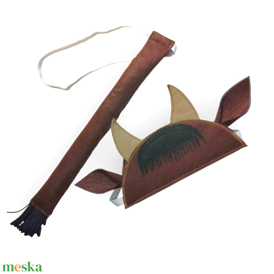 Bivaly fejpánt és farok  filcből - ruha & divat - jelmez & álarc - jelmez - Meska.hu